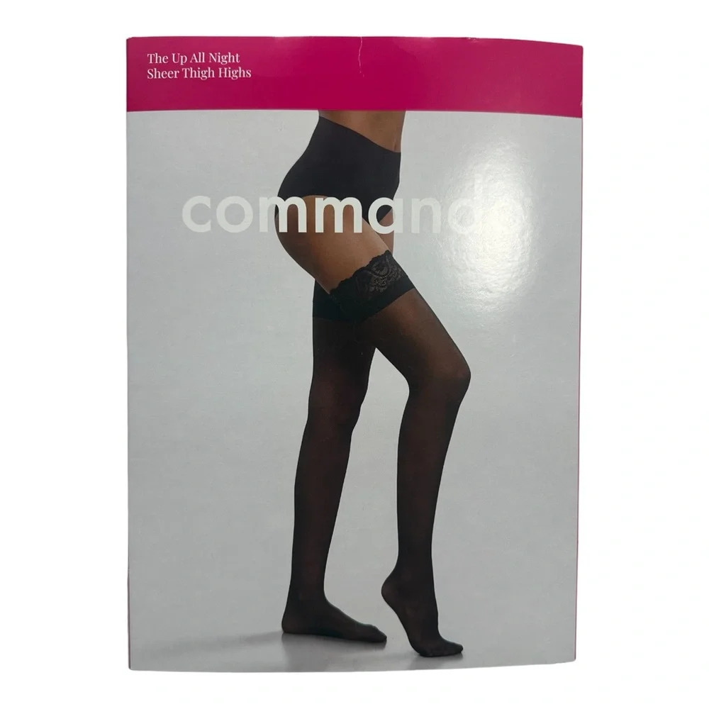 Commando Sexy Up All Night Sheer Thigh-High in Black Sz: S/M - Picture 2 of 8